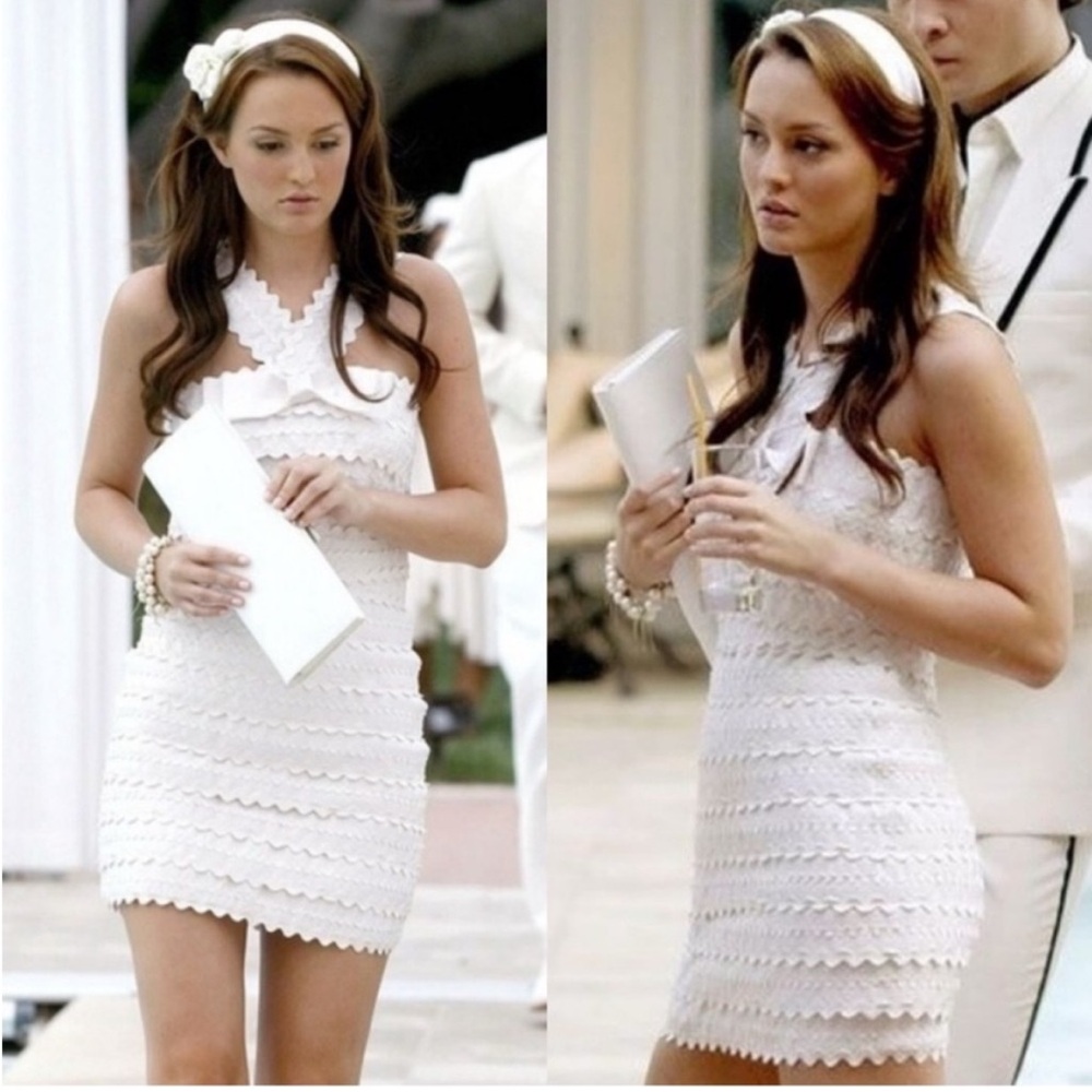 ASO Blair Waldorf Marc by Marc Jacobs Joelle Mini Dress White Party 2